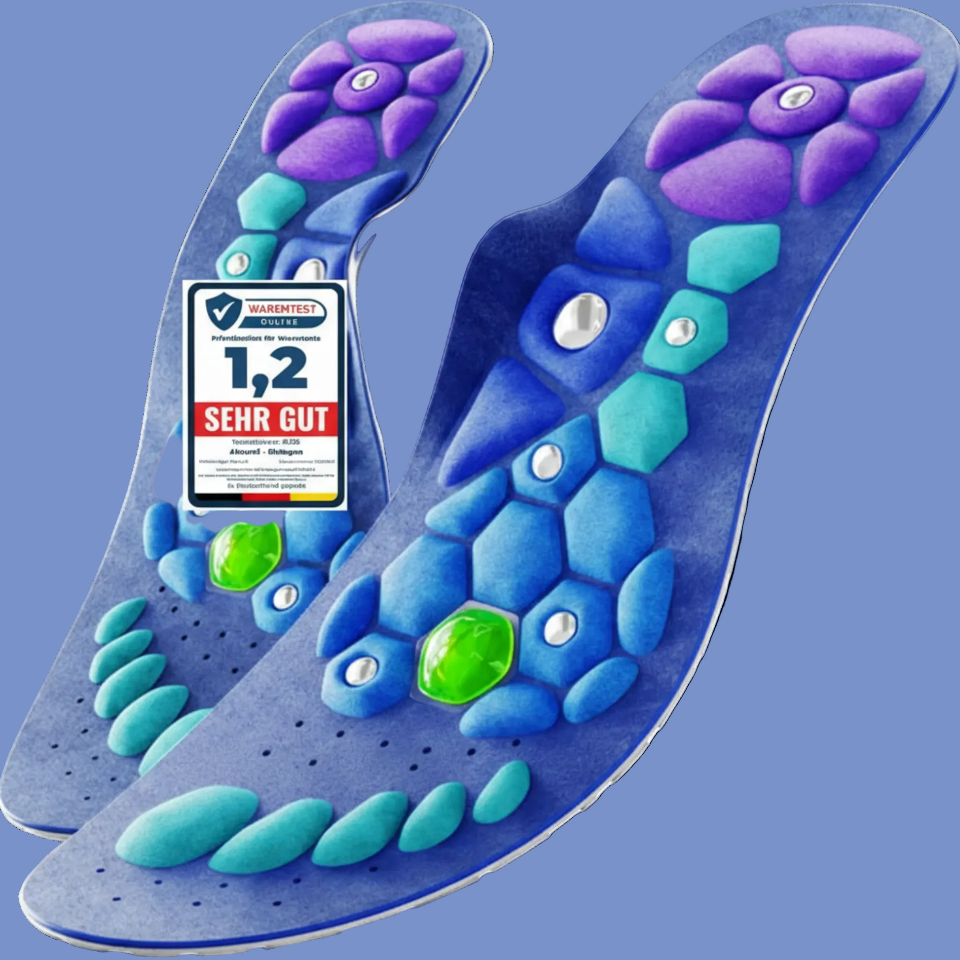 Akusoli orthopädische Wellness-Einlegesohlen mit Akupressur-Technologie für Fußgesundheit
